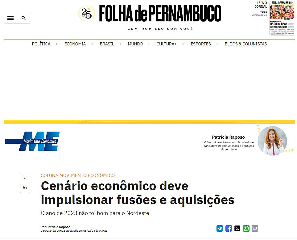 Cenrio econmico deve impulsionar fuses e aquisies